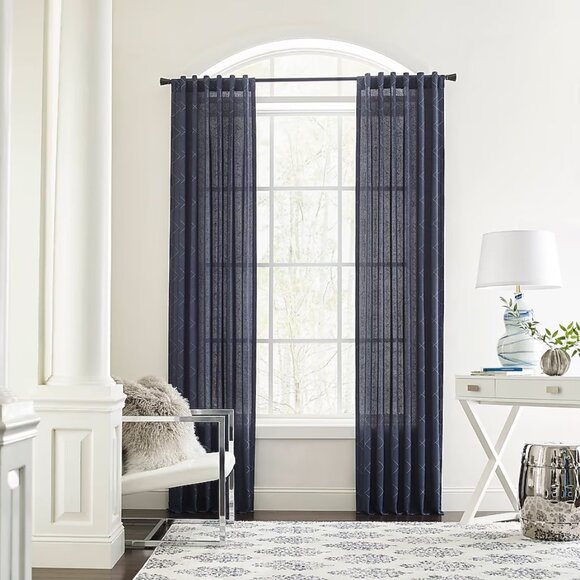 Origin 21 Navy Geometric Light Filtering Back Tab (4 Panels) 50 x 84" (3728167) - Picture 1 of 6